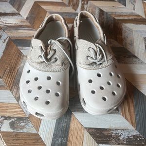 Crocs Islander Men 5 Women’s 7 Pit Crew Sport Leather Croslite Boat Shoes Clog